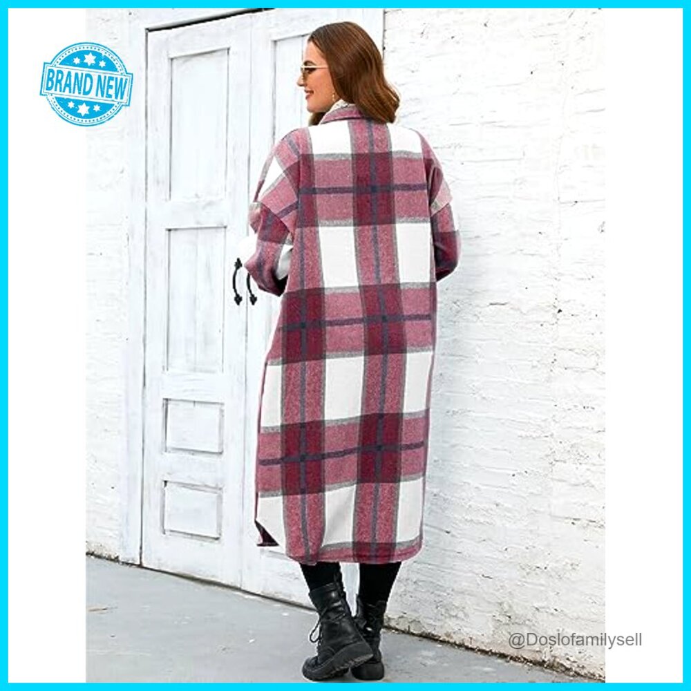 Oversized Flannel Shacket Jacket Plus Size Long B… - image 3
